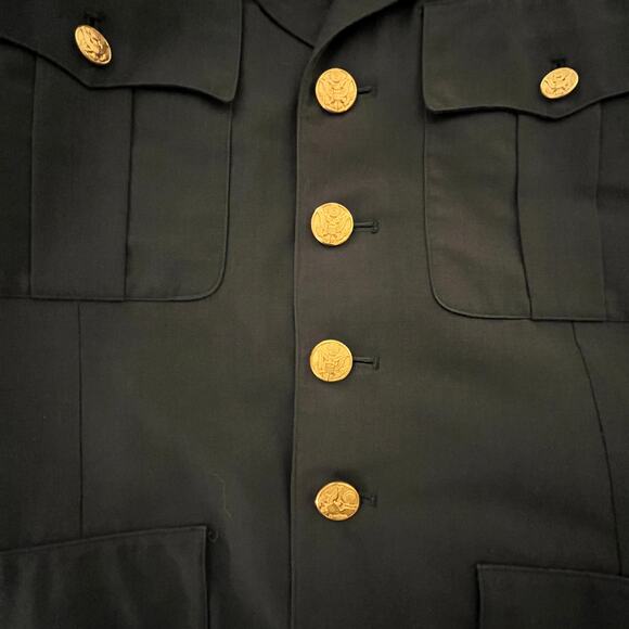 US Army 60 70s Class A Service Coat SETAF Italy Patch Vintage Military Jacket 40 - Picture 8 of 15